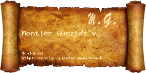 Mentler Gusztáv névjegykártya