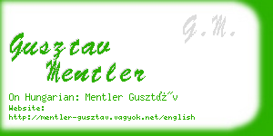 gusztav mentler business card